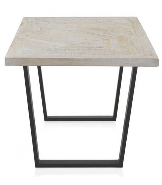 MESA DE COMEDOR MADERA MACIZA DE MANGO Y METAL