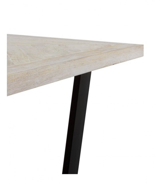MESA DE COMEDOR MADERA MACIZA DE MANGO Y METAL