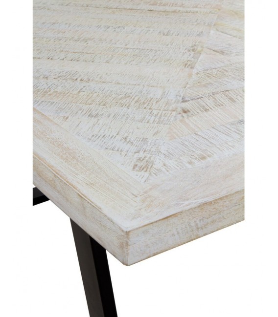 MESA DE COMEDOR MADERA MACIZA DE MANGO Y METAL