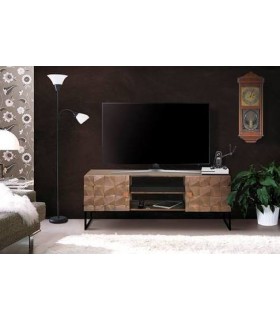 MUEBLE TV MADERA DE MANGO Y LAMINA DE COBRE MDMHOGAR