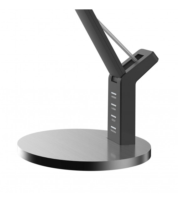 LAMPARA FLEXO METAL NIQUEL Y NEGRO LED INTEGRADO TACTIL