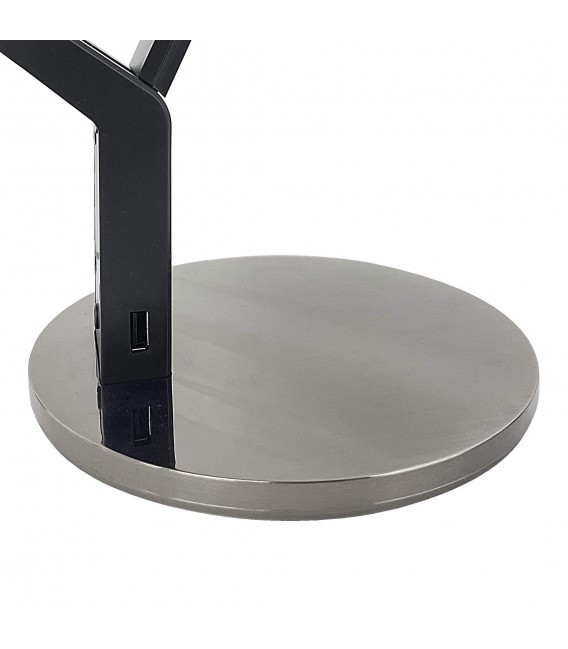 LAMPARA FLEXO METAL NIQUEL Y NEGRO LED INTEGRADO TACTIL