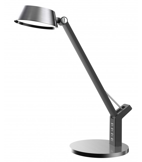 LAMPARA FLEXO METAL NIQUEL Y NEGRO LED INTEGRADO TACTIL