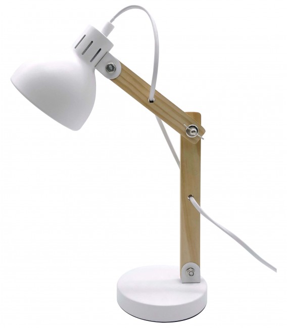 FLEXO MADERA NATURAL METAL BLANCO ORIENTABLE MDMHOGAR