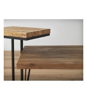 MESITA AUXILIAR MADERA DE OLMO Y METAL MDMHOGAR