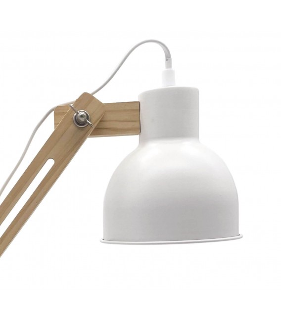 FLEXO ESTILO NORDICO MADERA NATURAL METAL BLANCO ORIENTABLE