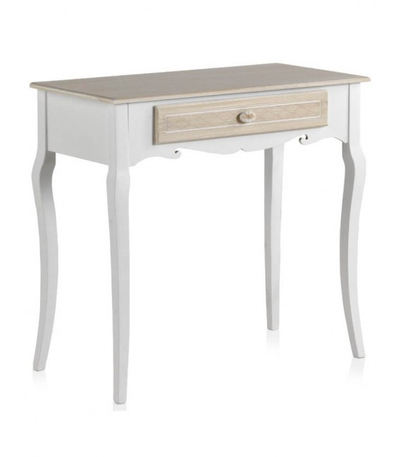 CONSOLA MADERA NATURAL Y BLANCO MDMHOGAR