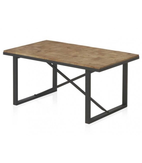 MESA DE CENTRO MADERA DE ABETO Y METAL MDMHOGAR