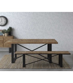 MESA DE CENTRO MADERA DE ABETO Y METAL MDMHOGAR