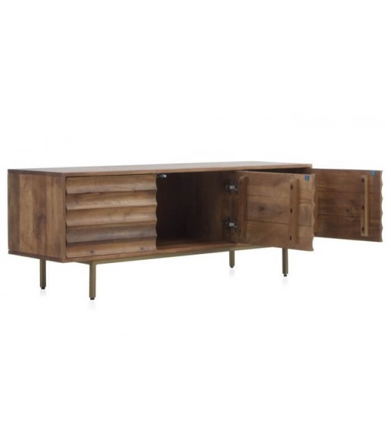 MUEBLE DE TV 140 X 40 X 51 TRAY MADERA MACIZA DE MANGO Y METAL