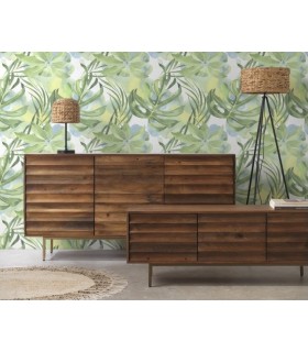 MUEBLE DE TV 140 X 40 X 51 TRAY MADERA MACIZA DE MANGO Y METAL