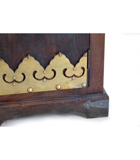 ARMARIO ALACENA MADERA DE MANGO COLOR NOGAL APLICACIONES BRONCE