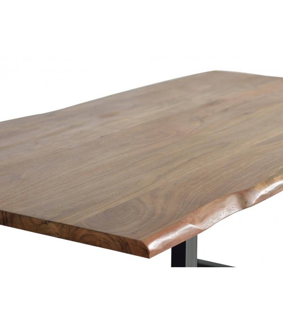 MESA DE COMEDOR MADERA ACACIA METAL NEGRO MDMHOGAR