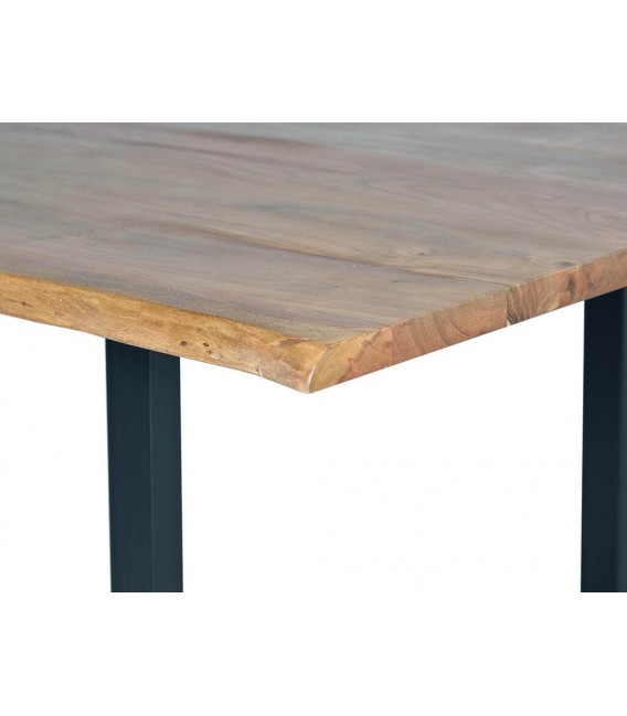 MESA DE COMEDOR MADERA ACACIA METAL NEGRO MDMHOGAR