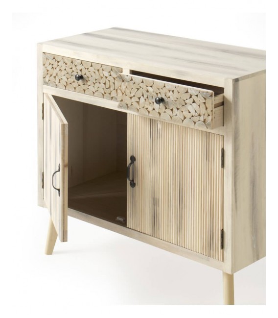 COMODA MADERA DE ALAMO Y METAL MDMHOGAR