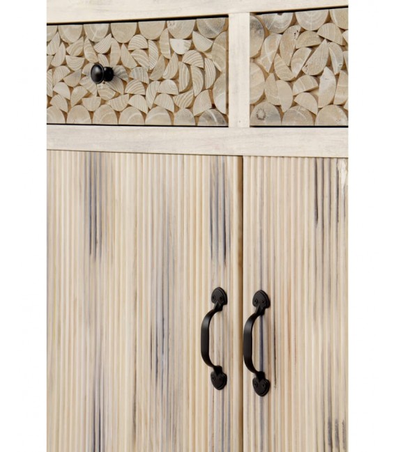 COMODA MADERA DE ALAMO Y METAL MDMHOGAR