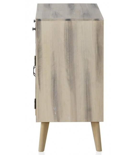 COMODA MADERA DE ALAMO Y METAL MDMHOGAR