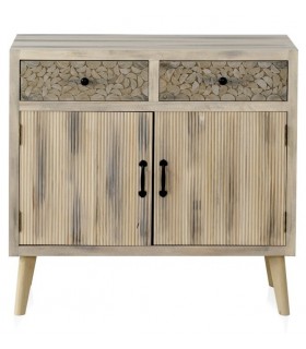 COMODA MADERA DE ALAMO Y METAL MDMHOGAR