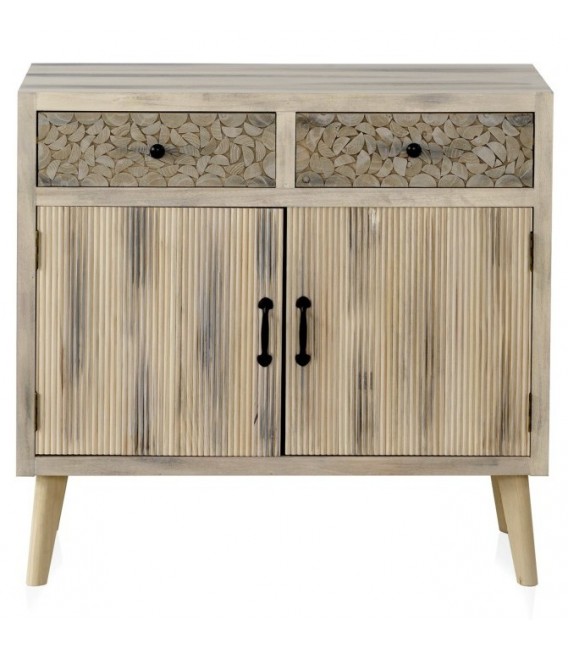 COMODA MADERA DE ALAMO Y METAL MDMHOGAR