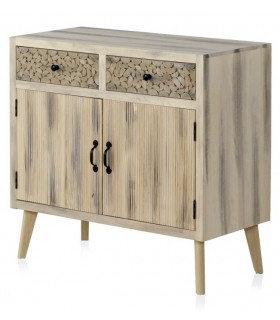 COMODA MADERA DE ALAMO Y METAL MDMHOGAR