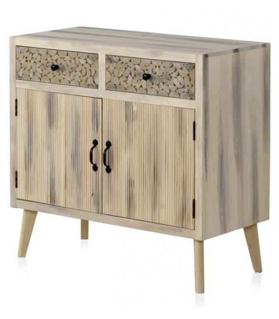 COMODA MADERA DE ALAMO Y METAL MDMHOGAR