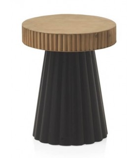 MESITA AUXILIAR MADERA NATURAL Y METAL MDMHOGAR