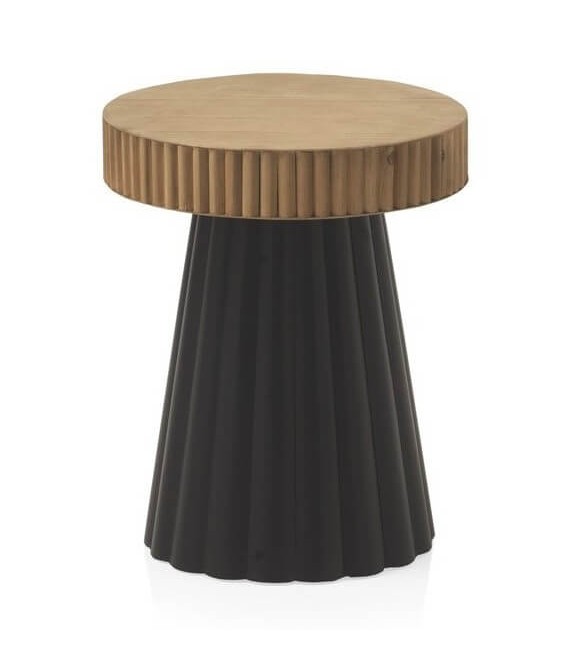 MESITA AUXILIAR MADERA NATURAL Y METAL MDMHOGAR