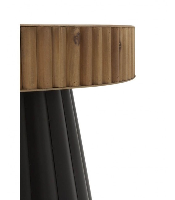 MESITA AUXILIAR MADERA NATURAL Y METAL MDMHOGAR