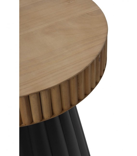 MESITA AUXILIAR MADERA NATURAL Y METAL MDMHOGAR