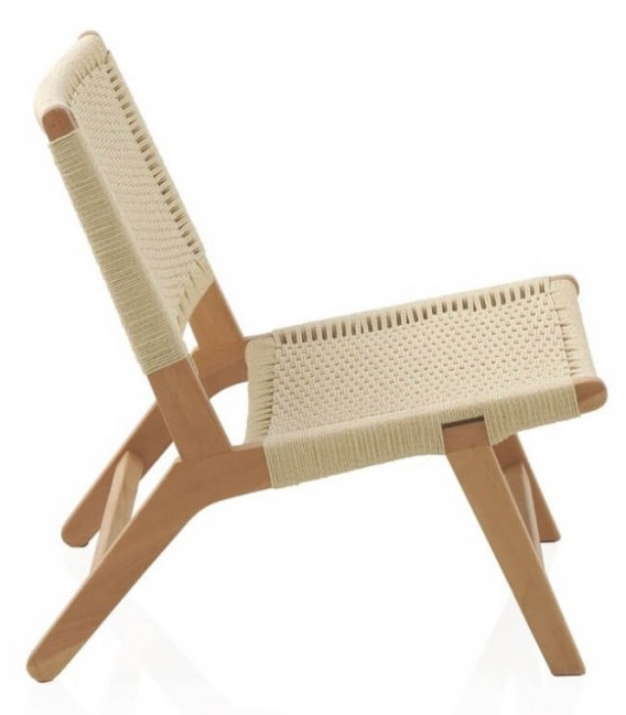 SILLON RELAX MADERA HAYA NATURAL CUERDA TRENZADA
