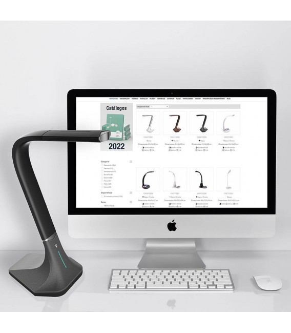 FLEXO LED INTEGRADO TACTIL LUCIA ABS Y ALUMINIO NEGRO GRIS