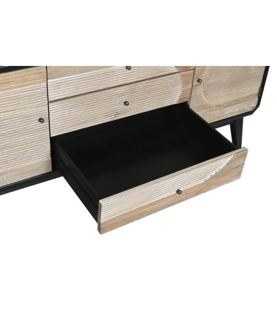 APARADOR MADERA NEGRA Y NATURAL MDMHOGAR