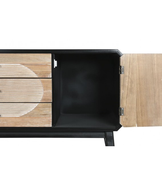 APARADOR MADERA NEGRA Y NATURAL MDMHOGAR