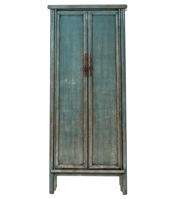 ARMARIO ALACENA 100 X 49 X 240 TRECHA MADERA DECAPADA EN VERDE