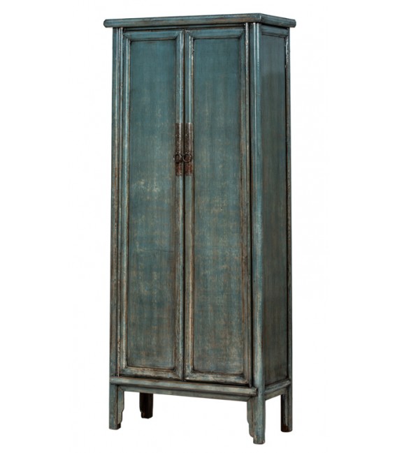 ARMARIO ALACENA ESTILO ORIENTAL MADERA DECAPADA EN VERDE
