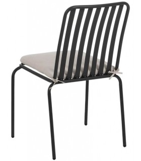 SILLA EXTERIOR 52 X 57 X 87 LELMA METAL ANTRACITA TEXTIL BLANCO