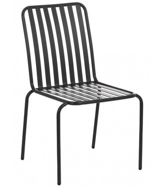 SILLA EXTERIOR 52 X 57 X 87 LELMA METAL ANTRACITA TEXTIL BLANCO