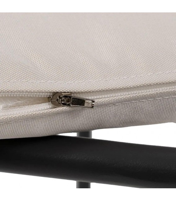 SILLA EXTERIOR 52 X 57 X 87 LELMA METAL ANTRACITA TEXTIL BLANCO