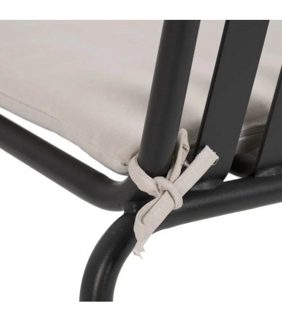 SILLA EXTERIOR 52 X 57 X 87 LELMA METAL ANTRACITA TEXTIL BLANCO
