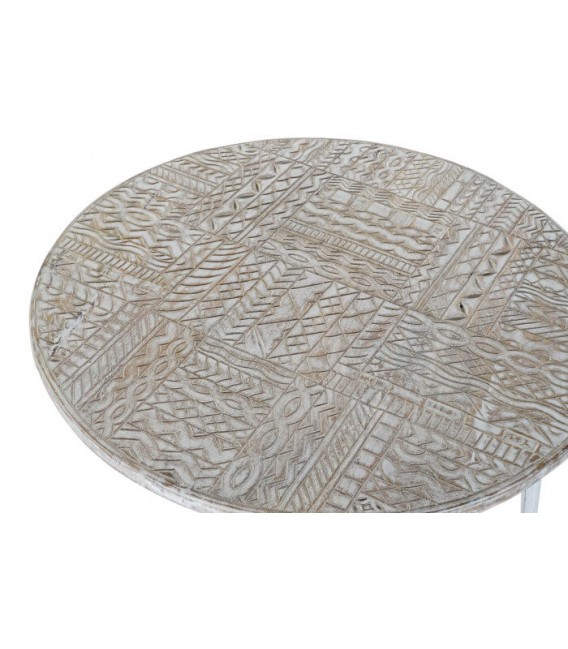 MESITA AUXILIAR 75 Ø X 50 DRAKARIS MADERA DE MANGO Y METAL