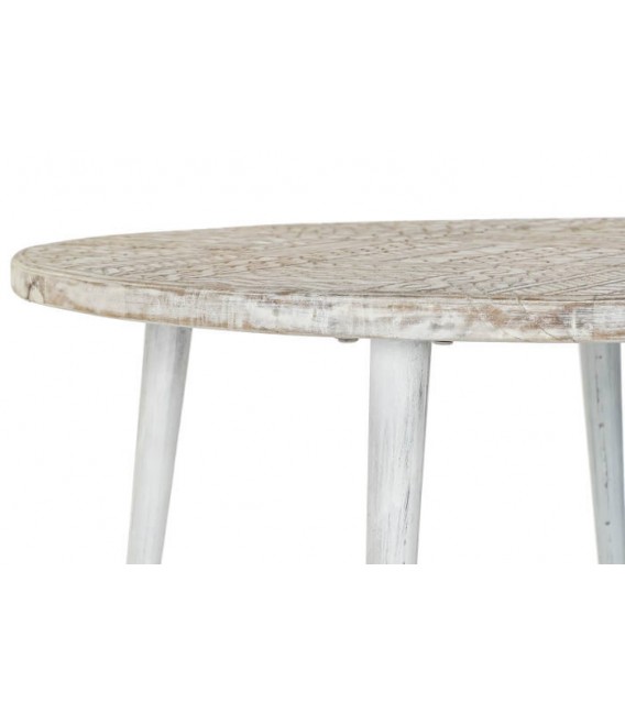 MESITA AUXILIAR 75 Ø X 50 DRAKARIS MADERA DE MANGO Y METAL