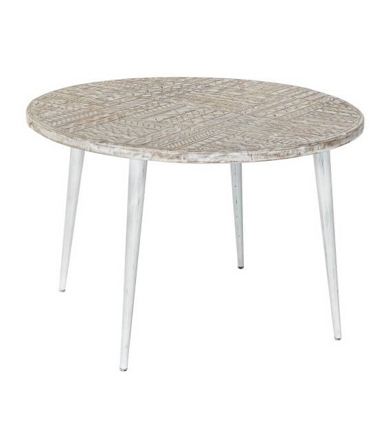 MESITA AUXILIAR 75 Ø X 50 DRAKARIS MADERA DE MANGO Y METAL