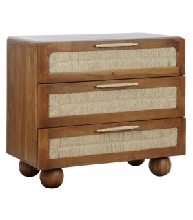 COMODA MADERA DE ACACIA Y RATAN MDMHOGAR