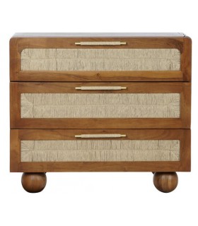 COMODA MADERA DE ACACIA Y RATAN MDMHOGAR