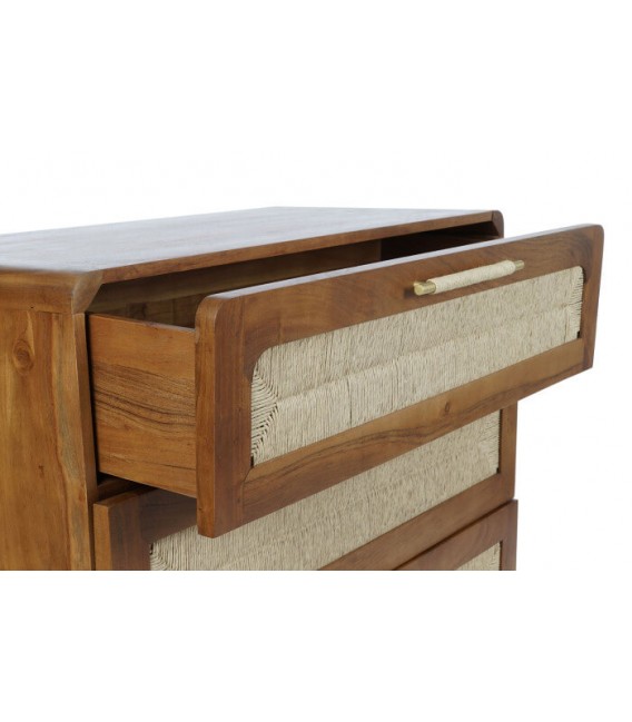 COMODA MADERA DE ACACIA Y RATAN MDMHOGAR