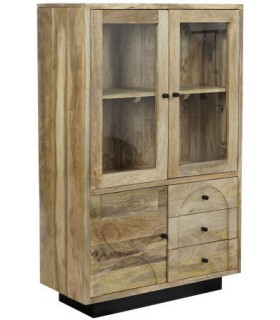 VITRINA MADERA DE MANGO CRISTAL MDMHOGAR