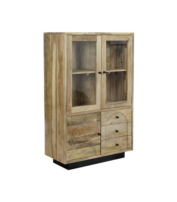 VITRINA MADERA DE MANGO CRISTAL MDMHOGAR