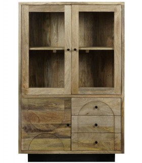 VITRINA MADERA DE MANGO CRISTAL MDMHOGAR