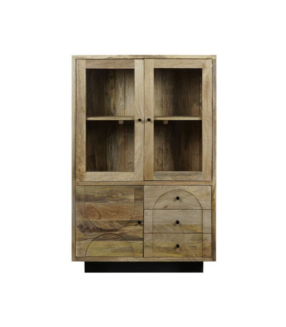 VITRINA MADERA DE MANGO CRISTAL MDMHOGAR