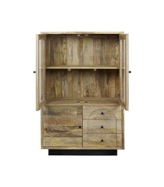 VITRINA MADERA DE MANGO CRISTAL MDMHOGAR